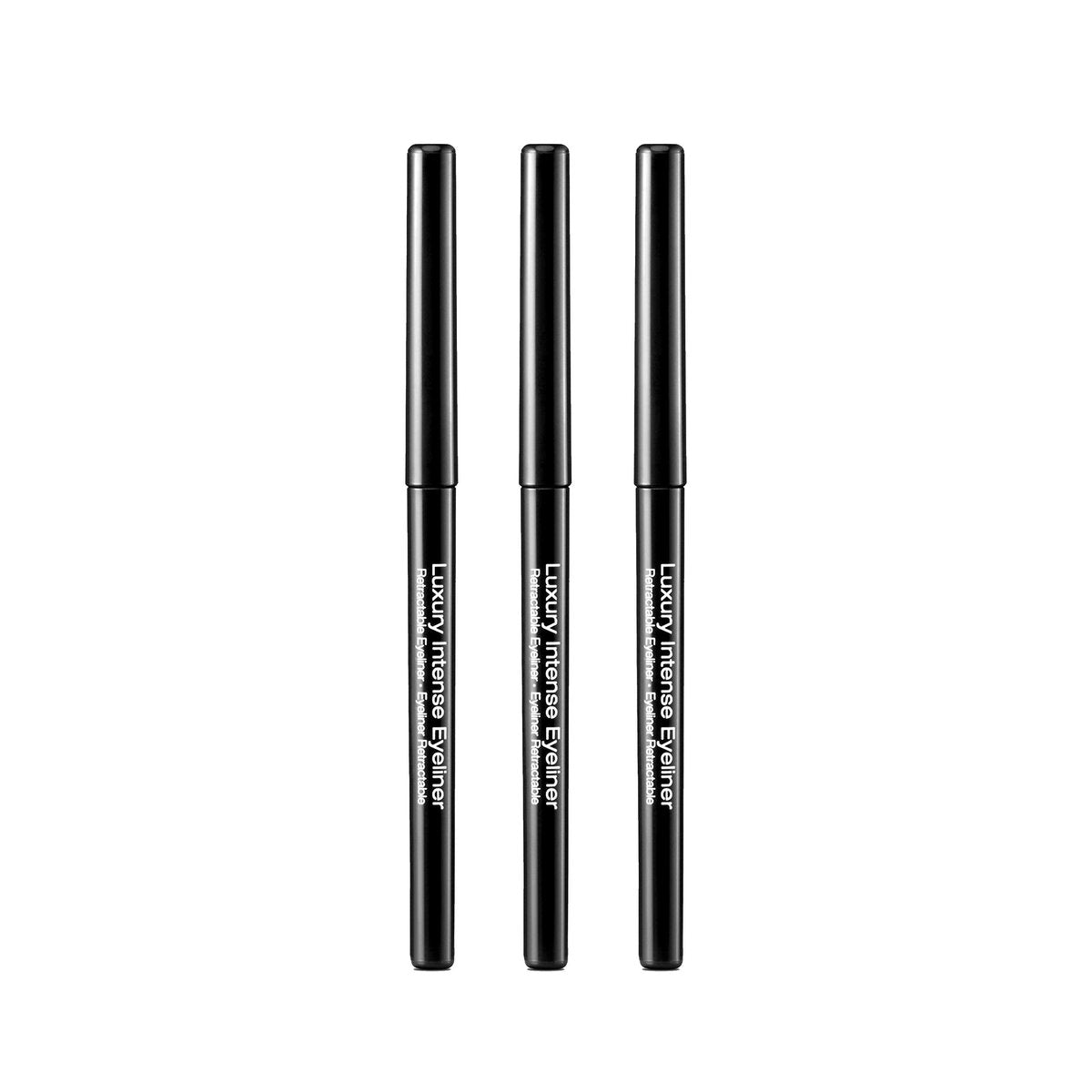 KISS NEW YORK Professioneller Retractable Eyeliner – Luxuriöser, intensiv pigmentierter Lidschatten, lang anhaltend, wasserresistent, wischfest, geschmeidig gleitend (3er-Pack, Tiefstes Schwarz)