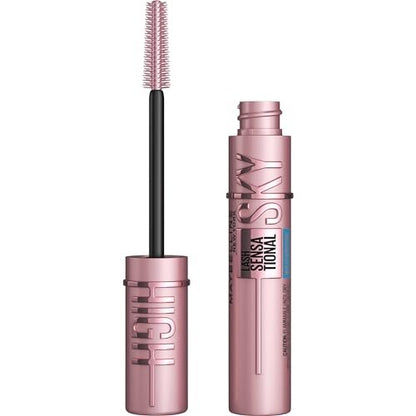 Maybelline Lash Sensational Sky High Waterproof Mascara – Volumisierend, verlängernd, wasserfest – 0,2 Fl Oz, Braun-Schwarz