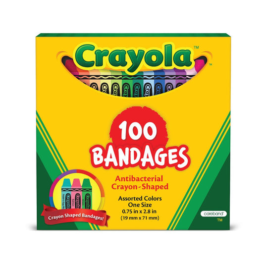 Crayola Pflaster für Kinder, 100 Stück | Bunte Wundpflaster für kleine Schnitte, Schrammen & Verbrennungen