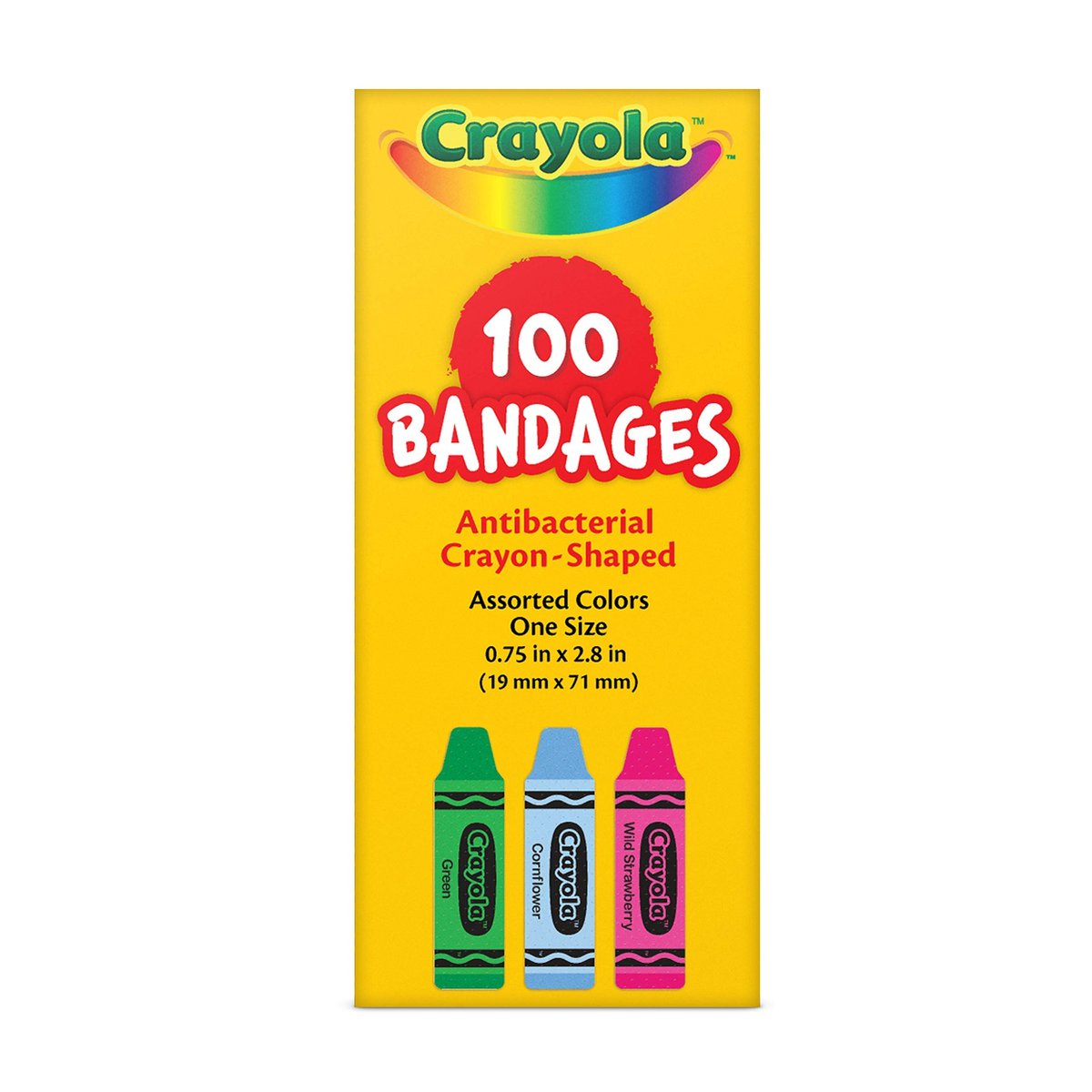 Crayola Pflaster für Kinder, 100 Stück | Bunte Wundpflaster für kleine Schnitte, Schrammen & Verbrennungen