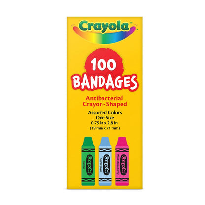 Crayola Pflaster für Kinder, 100 Stück | Bunte Wundpflaster für kleine Schnitte, Schrammen & Verbrennungen