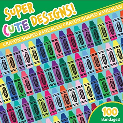 Crayola Pflaster für Kinder, 100 Stück | Bunte Wundpflaster für kleine Schnitte, Schrammen & Verbrennungen