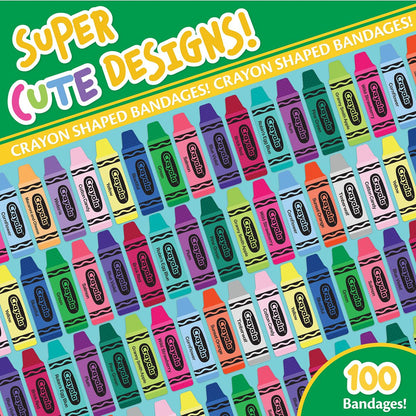 Crayola Pflaster für Kinder, 100 Stück | Bunte Wundpflaster für kleine Schnitte, Schrammen & Verbrennungen