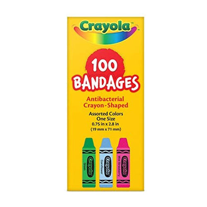 Crayola Pflaster für Kinder, 100 Stück | Bunte Wundpflaster für kleine Schnitte, Schrammen & Verbrennungen