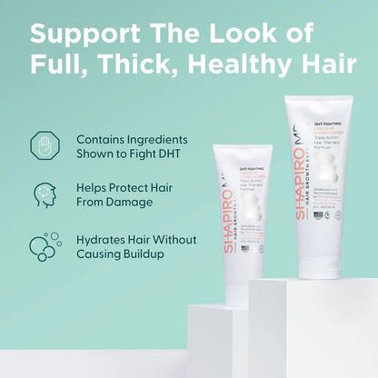Shapiro MD Haarausfall Experten Leave-in Conditioner – DHT-blockierende vegane Formel für dünner werdendes Haar, entwickelt von Dermatologen – für gesünderes, volleres und dichteres Haar – 1 Monatsvorrat