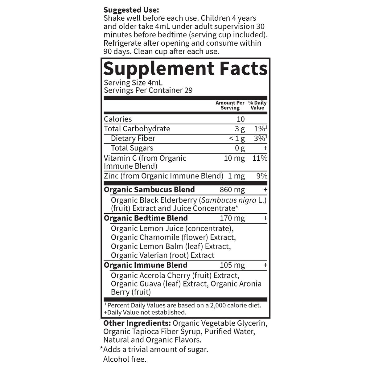 Garden of Life Organics Holunder Immununterstützung für Kinder mit Zink, Vitamin C – Holunder & Schlafimmun-Sirup für Kinder, Kräuter für die Nacht, alkoholfrei, ohne Zuckerzusatz, 116 ml
