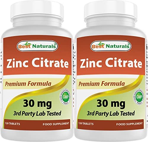 Best Naturals Zink 30 mg – Zinkcitrat für Immunsystem & Abwehrkräfte – 240 Tabletten