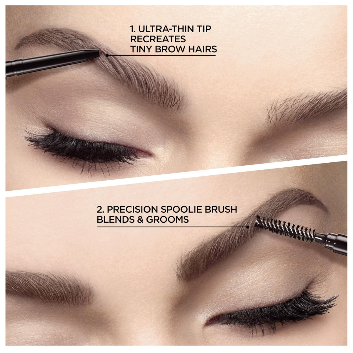 L'Oréal Paris Brow Stylist Definer wasserfester Augenbrauenstift, ultrafeiner mechanischer Stift, mittleres Aschbraun, 0,003 Unzen