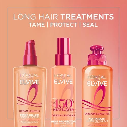 L'Oréal Paris Elvive Dream Lengths Frizz Killer Leave-In Serum, 100 ml – Anti-Frizz Haaröl für geschmeidiges, glänzendes Haar
