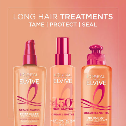 L'Oréal Paris Elvive Dream Lengths Frizz Killer Leave-In Serum, 100 ml – Anti-Frizz Haaröl für geschmeidiges, glänzendes Haar