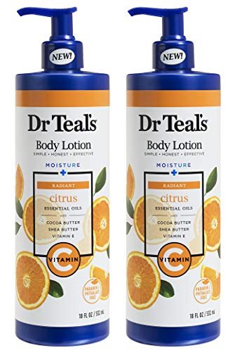Dr Teal's Feuchtigkeitslotion mit Vitamin C und Zitrus-Ölen, 2er-Pack (2 x 532 ml) – Strahlende Hautpflege