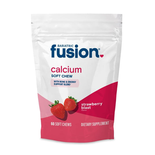 Bariatric Fusion Calcium Kautabletten – Calciumcitrat mit Vitamin D3 für die bariatrische Ernährung – Zuckerfrei, kaubar, 500 mg, Erdbeere, 60 Stück