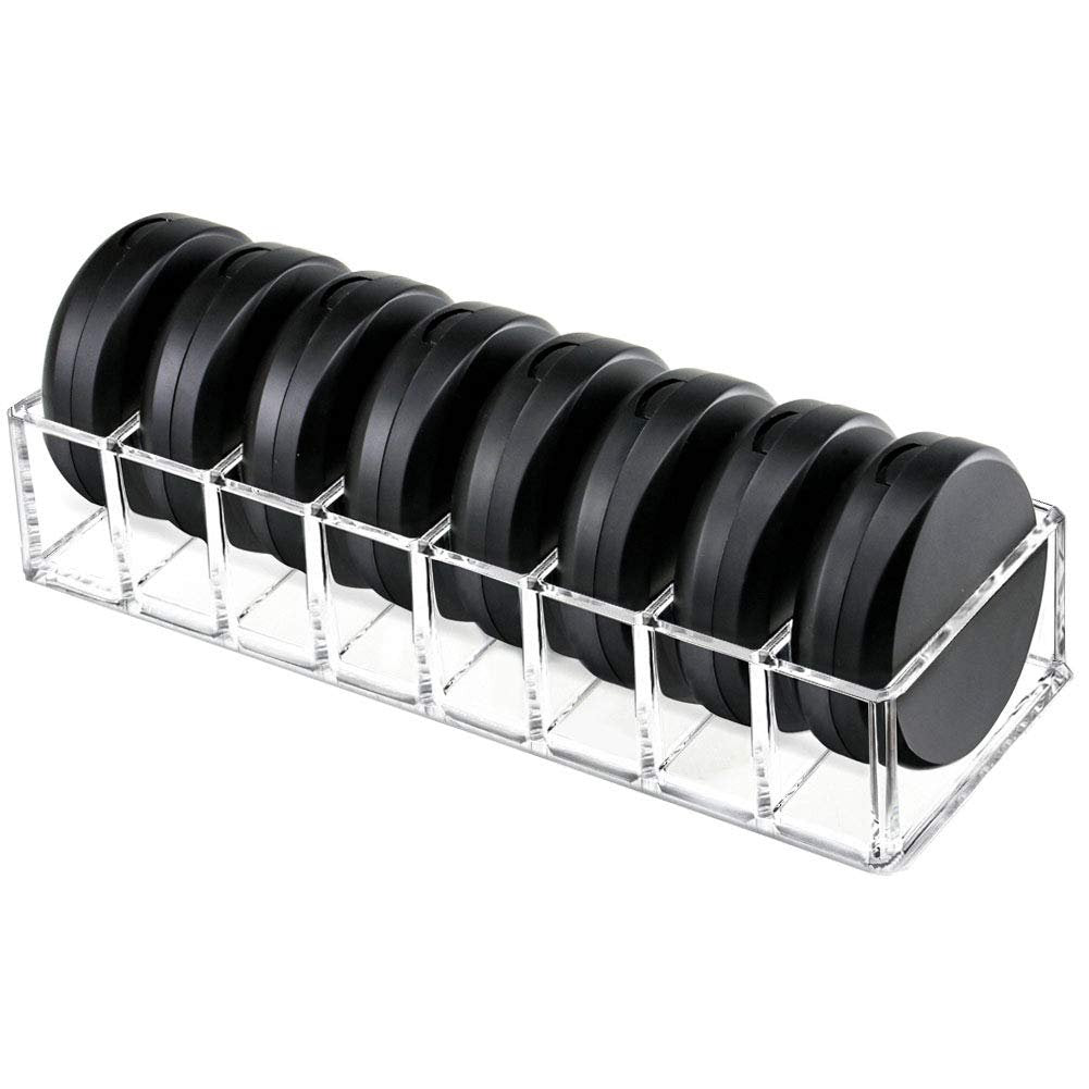 Weiai Acryl-Organizer für Make-up, transparent, 8 Fächer, Kosmetik-Organizer für Puder, Lidschatten, Highlighter, Blush, Schminktisch