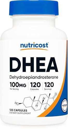 Nutricost DHEA 100 mg, 120 Kapseln – Glutenfrei, Sojafrei, Non-GMO, Nahrungsergänzungsmittel