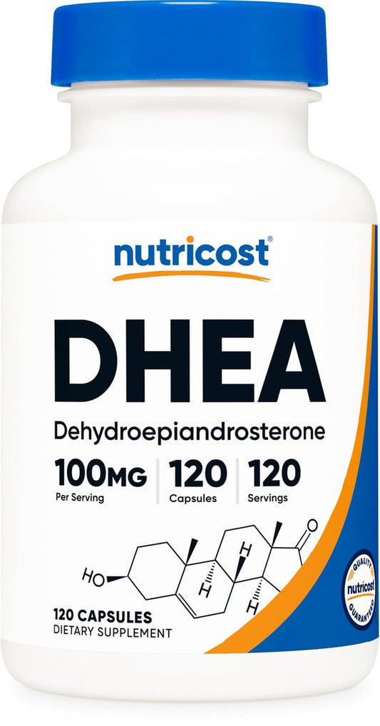 Nutricost DHEA 100 mg, 120 Kapseln – Glutenfrei, Sojafrei, Non-GMO, Nahrungsergänzungsmittel