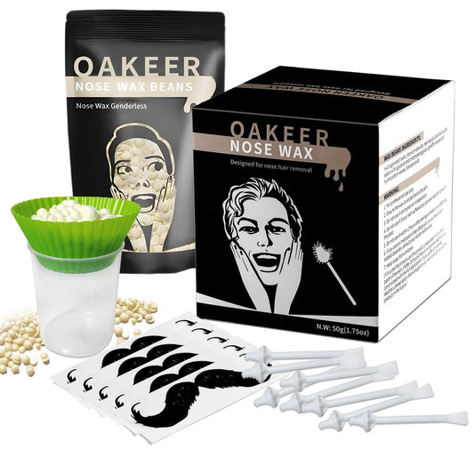 OAKEER Nasenhaarentferner-Set mit 30 Wachsstäbchen für Männer und Frauen – 100g Nasenwachs zur Haarentfernung zu Hause
