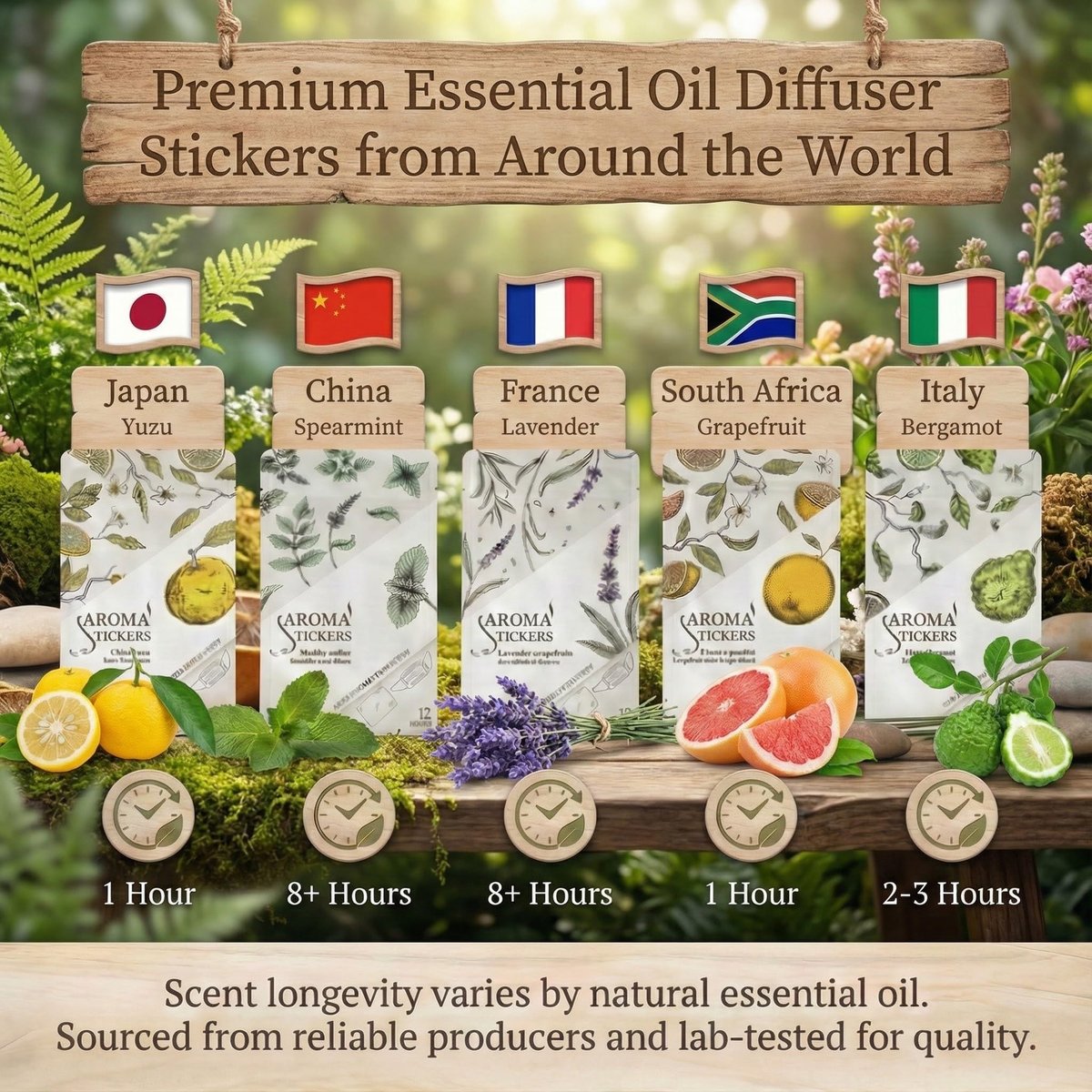 AROMA STICKERS® Lavendel – 100% natürliche Duftsticker für Masken & Kissen (12 Stück) – Ätherisches Öl Aroma-Patch zum Entspannen