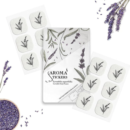 AROMA STICKERS® Lavendel – 100% natürliche Duftsticker für Masken & Kissen (12 Stück) – Ätherisches Öl Aroma-Patch zum Entspannen