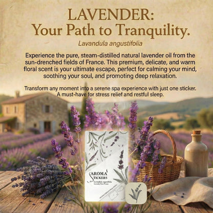 AROMA STICKERS® Lavendel – 100% natürliche Duftsticker für Masken & Kissen (12 Stück) – Ätherisches Öl Aroma-Patch zum Entspannen