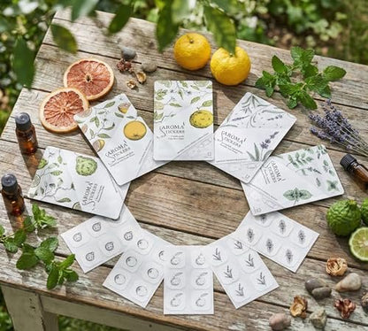 AROMA STICKERS® Lavendel – 100% natürliche Duftsticker für Masken & Kissen (12 Stück) – Ätherisches Öl Aroma-Patch zum Entspannen