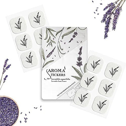 AROMA STICKERS® Lavendel – 100% natürliche Duftsticker für Masken & Kissen (12 Stück) – Ätherisches Öl Aroma-Patch zum Entspannen