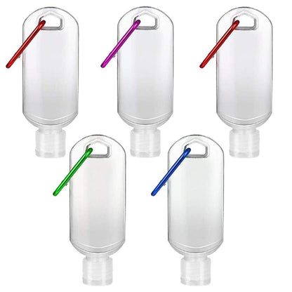 Nachfüllbare Reiseflaschen mit Clip – XMWangzi, mit Flip- oder Düsenverschluss, leere Plastikflaschen, geeignet für Kosmetiköl, Handdesinfektionsmittel, für Zuhause, Büro und Outdoor (5 Stück)
