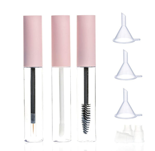 ICEYLI 10 ml leere Mascara-Tube, Eyeliner-Tube und Lipgloss-Tuben mit Gummieinsätzen und Trichtern für Rizinusöl – DIY-Kosmetik-Set (9-teilig)