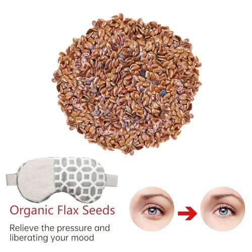 2-in-1 beheizte und kühlende Augenmaske mit Lavendel & Leinsamen – Mikrowellengeeignetes Sinus-Kissen bei trockenen Augen, Gerstenkorn, Nebenhöhlenentzündung, Kopfschmerzen, Migräne, geschwollenen Augen und entzündeten Augenlidern