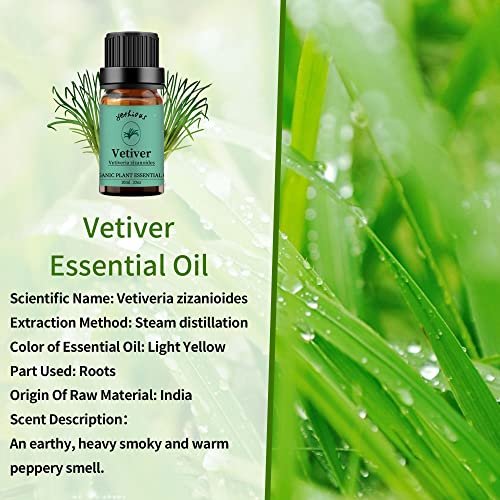 yethious Sandelholz-Vetiver Ätherisches Öl Set 100% Rein Bio Unverdünnt Aromatherapie Öle für Diffuser, Haut, Haare, Parfüm, Seife, Kerzenherstellung 2 x 10 ml