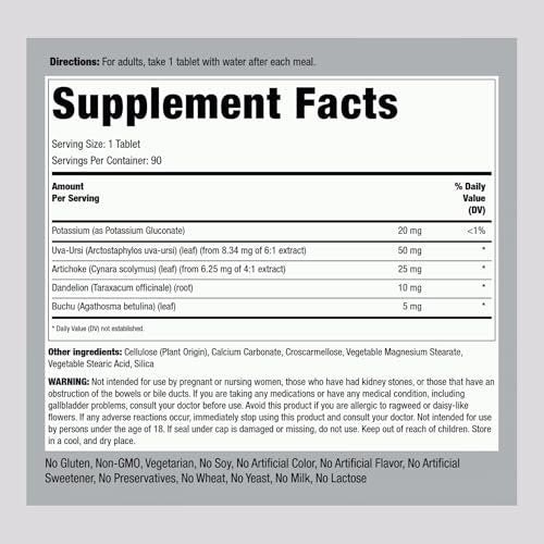 Piping Rock Wasserpille für Männer und Frauen | 90 Tabletten | Super-Stärke Ergänzung mit Kalium | Vegetarisch, Non-GMO, Glutenfrei
