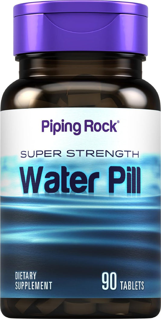 Piping Rock Wasserpille für Männer und Frauen | 90 Tabletten | Super-Stärke Ergänzung mit Kalium | Vegetarisch, Non-GMO, Glutenfrei