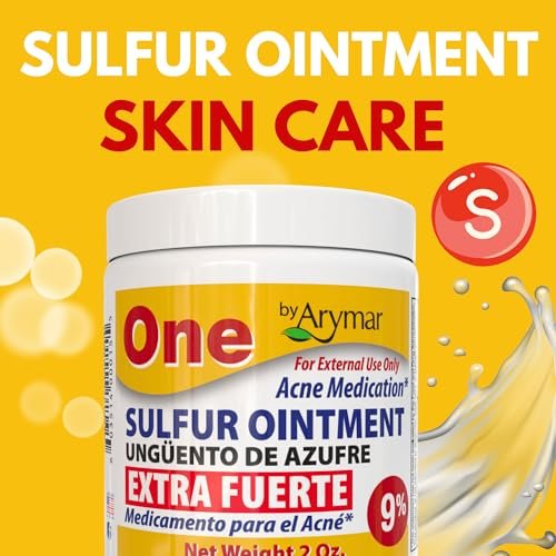 Arymar Schwefel Salbe 9% Akne Spot Formel für Gesicht und Körper: Maximalstärke Formel, hilft Pickel, Mitesser und verstopfte Poren auszutrocknen, intensive Hautpflegesalbe, 57 g