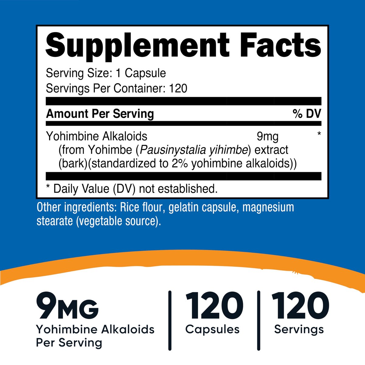 Nutricost Yohimbe-Rindenextrakt 450 mg (9 mg Yohimbin-Alkaloide), 120 Kapseln - Extra stark, glutenfrei, nicht gentechnisch verändert