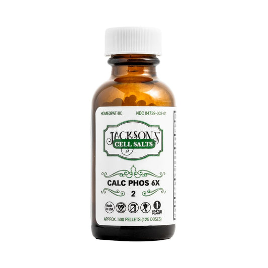 Jackson's Zelle Nr. 2 Calc Phos 6X (500 Pellet Flasche) – Zertifiziert vegan, laktosefreies Schüßler-Salz Calcarea Phosphorica 6X (Hergestellt in den USA)