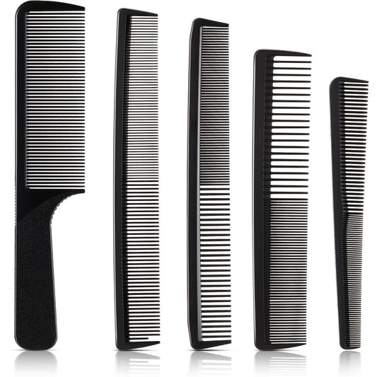 5-teiliger Haarschneidekamm-Set aus Carbonfaser – Antistatisch, Hitzebeständig, für Männer und Frauen