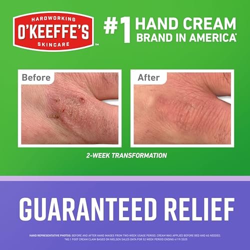 O'Keeffe's Night Treatment Combo Pack – Handcreme, Fußcreme & Lippenbalsam für die Nacht | Geschenkset