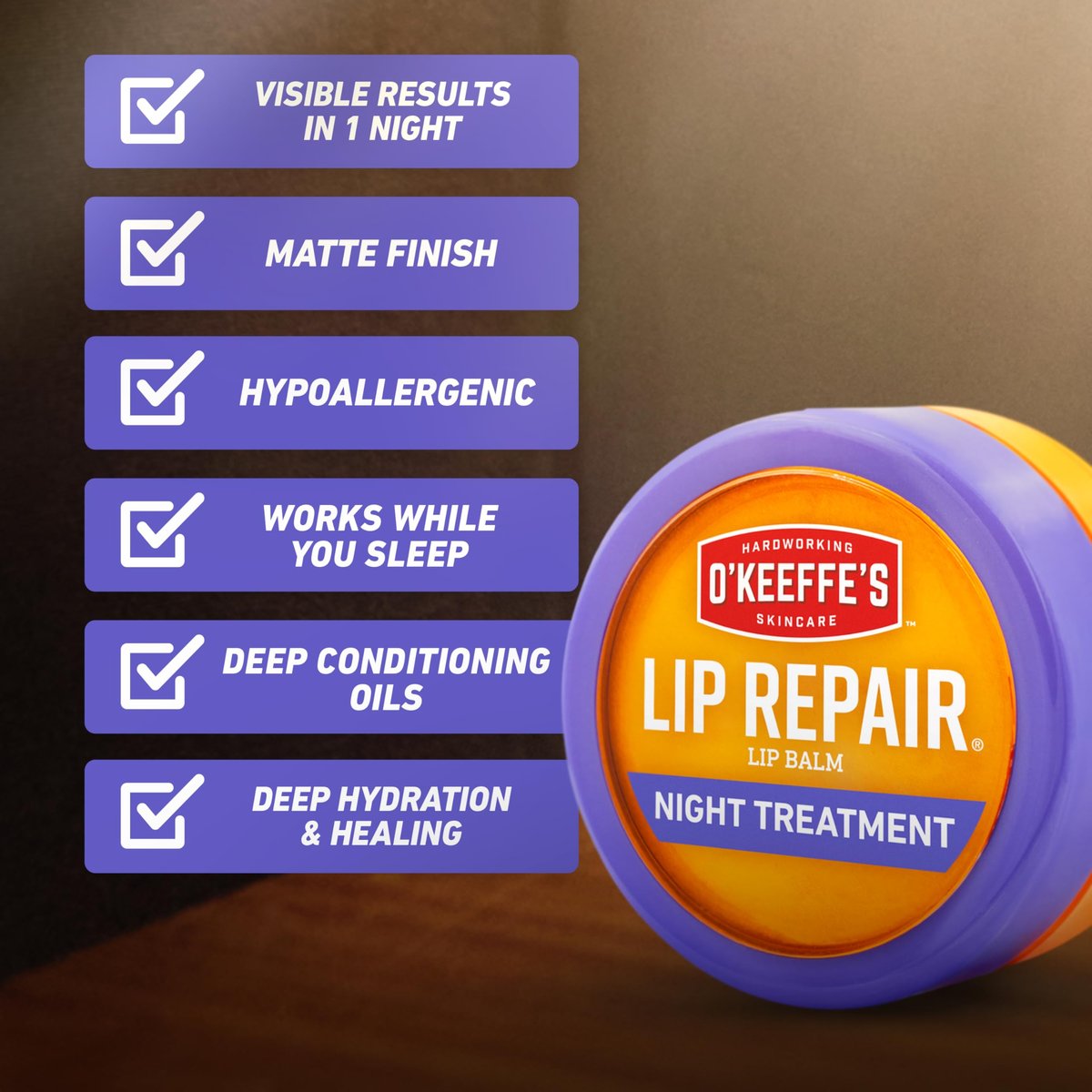O'Keeffe's Night Treatment Combo Pack – Handcreme, Fußcreme & Lippenbalsam für die Nacht | Geschenkset