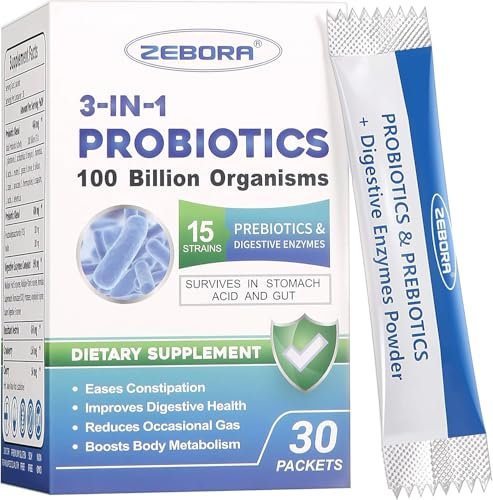 Probiotika für Frauen & Männer - 100 Milliarden plus Verdauungsenzyme & Präbiotika, höchste Potenz 3-in-1 Komplett-Probiotika für Verdauungsgesundheit, Immununterstützung