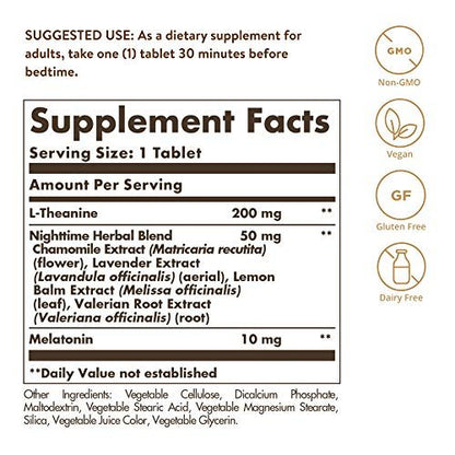 Solgar Triple Action Sleep 30 Tri-Layer Tabletten - Zeitverzögerte Freisetzung von Melatonin & L-Theanin plus Kräutermischung - Hilft beim Entspannen, schnellen Einschlafen und längerem Durchschlafen - Non-GMO, glutenfrei - 30 Portionen