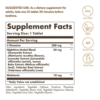 Solgar Triple Action Sleep 60 Tri-Layer Tabletten - Zeitverzögerte Freisetzung von Melatonin & L-Theanin mit Kräutermischung - Hilft beim Entspannen, schnellen Einschlafen und Durchschlafen - Non-GMO, Glutenfrei - 60 Portionen