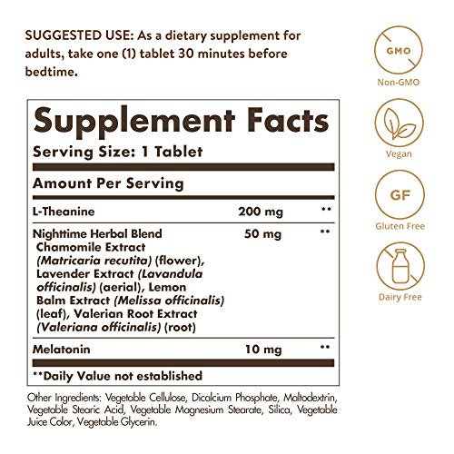 Solgar Triple Action Sleep, 90 Tri-Layer Tabletten – Zeitverzögerte Freisetzung von Melatonin & L-Theanin mit Kräutermischung – Hilft beim Entspannen – Non-GMO, Glutenfrei – 90 Portionen