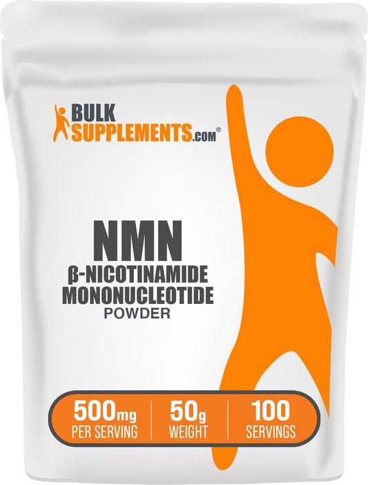 BulkSupplements.com Nicotinamid-Mononukleotid (NMN) - NAD-Ergänzung - NMN-Pulver - NMN-Ergänzung - 50 Gramm (1,8 oz)