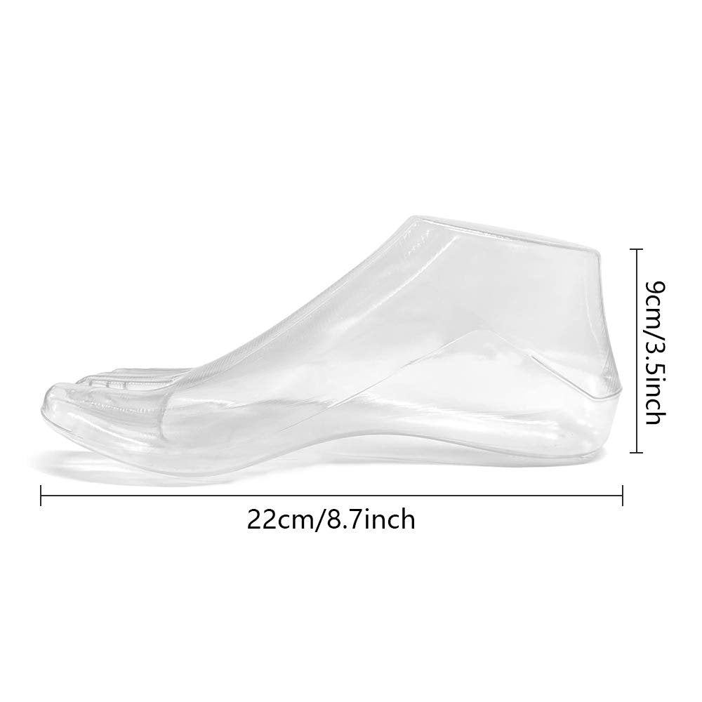 SteelFever 1 Paar Plastik Fußmodelle für Schuheinlagen – Transparente Schuhanprobe für knöchelhohe Schuhe