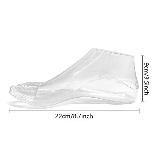 SteelFever 1 Paar Plastik Fußmodelle für Schuheinlagen – Transparente Schuhanprobe für knöchelhohe Schuhe