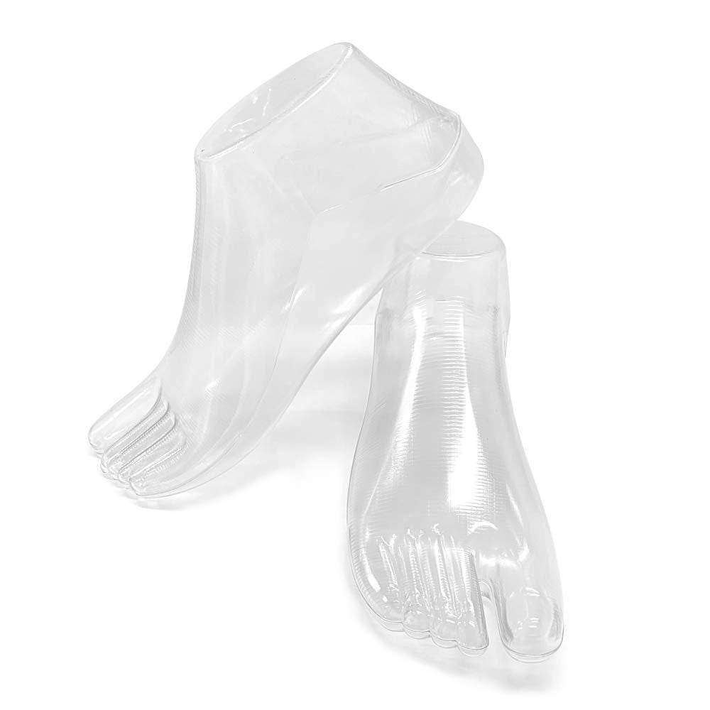 SteelFever 1 Paar Plastik Fußmodelle für Schuheinlagen – Transparente Schuhanprobe für knöchelhohe Schuhe