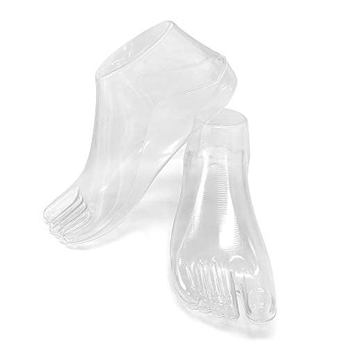 SteelFever 1 Paar Plastik Fußmodelle für Schuheinlagen – Transparente Schuhanprobe für knöchelhohe Schuhe