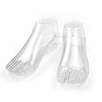 SteelFever 1 Paar Plastik Fußmodelle für Schuheinlagen – Transparente Schuhanprobe für knöchelhohe Schuhe