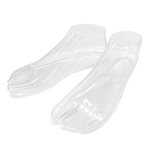 SteelFever 1 Paar Plastik Fußmodelle für Schuheinlagen – Transparente Schuhanprobe für knöchelhohe Schuhe