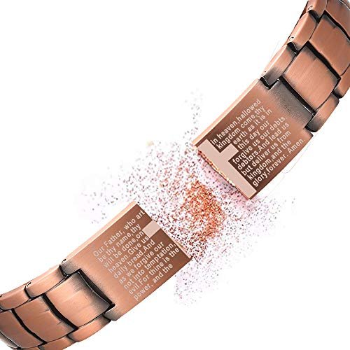 MagEnergy Kupferarmband für Männer – Kreuz-Magnetarmband mit extra starken Magneten, verstellbare Glieder, Geschenkbox inkl. Größentabelle