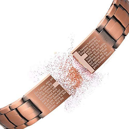 MagEnergy Kupferarmband für Männer – Kreuz-Magnetarmband mit extra starken Magneten, verstellbare Glieder, Geschenkbox inkl. Größentabelle
